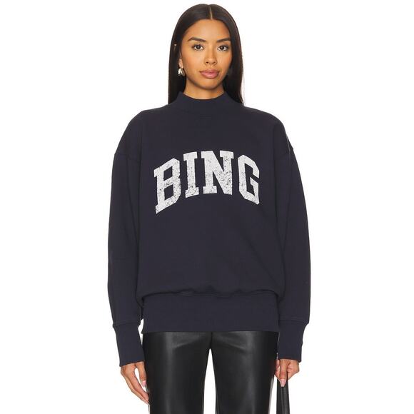 ANINE BING Bradie Bing Sweatshirt - M - Navy - Picture 1 of 4
